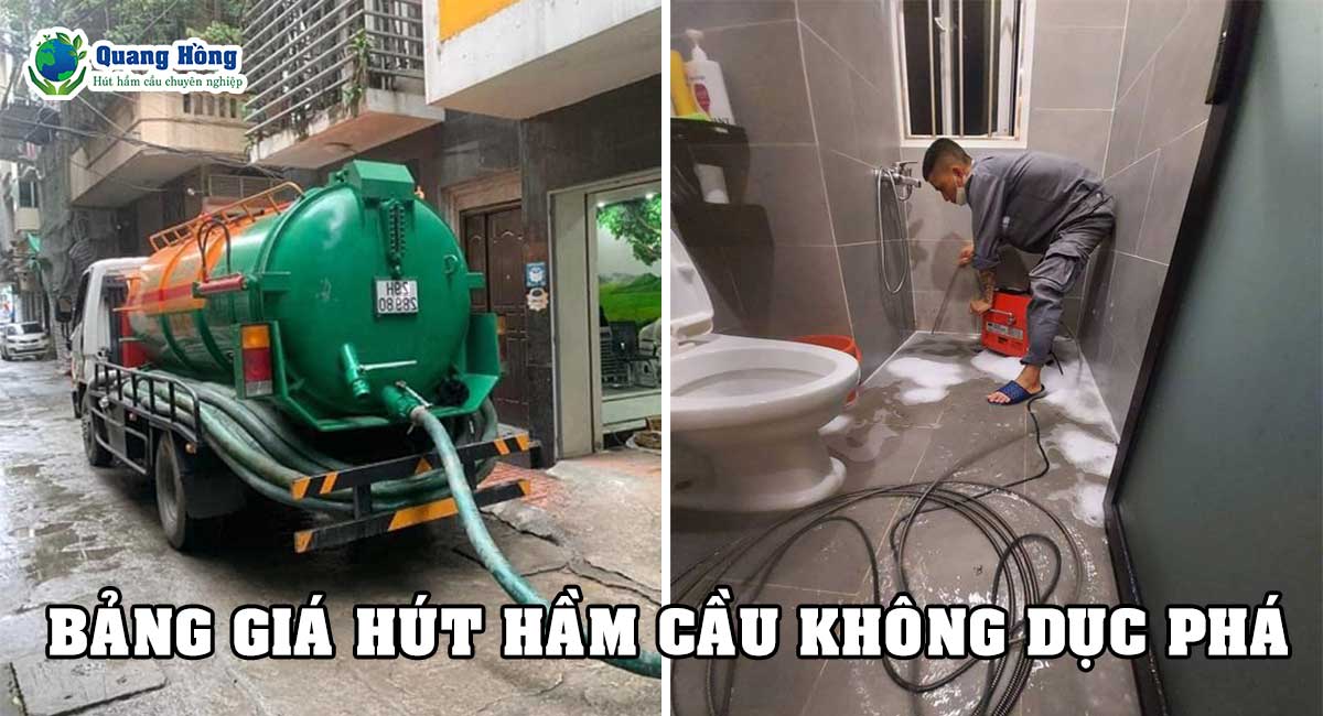 Bảng giá hút hầm cầu không đục phá